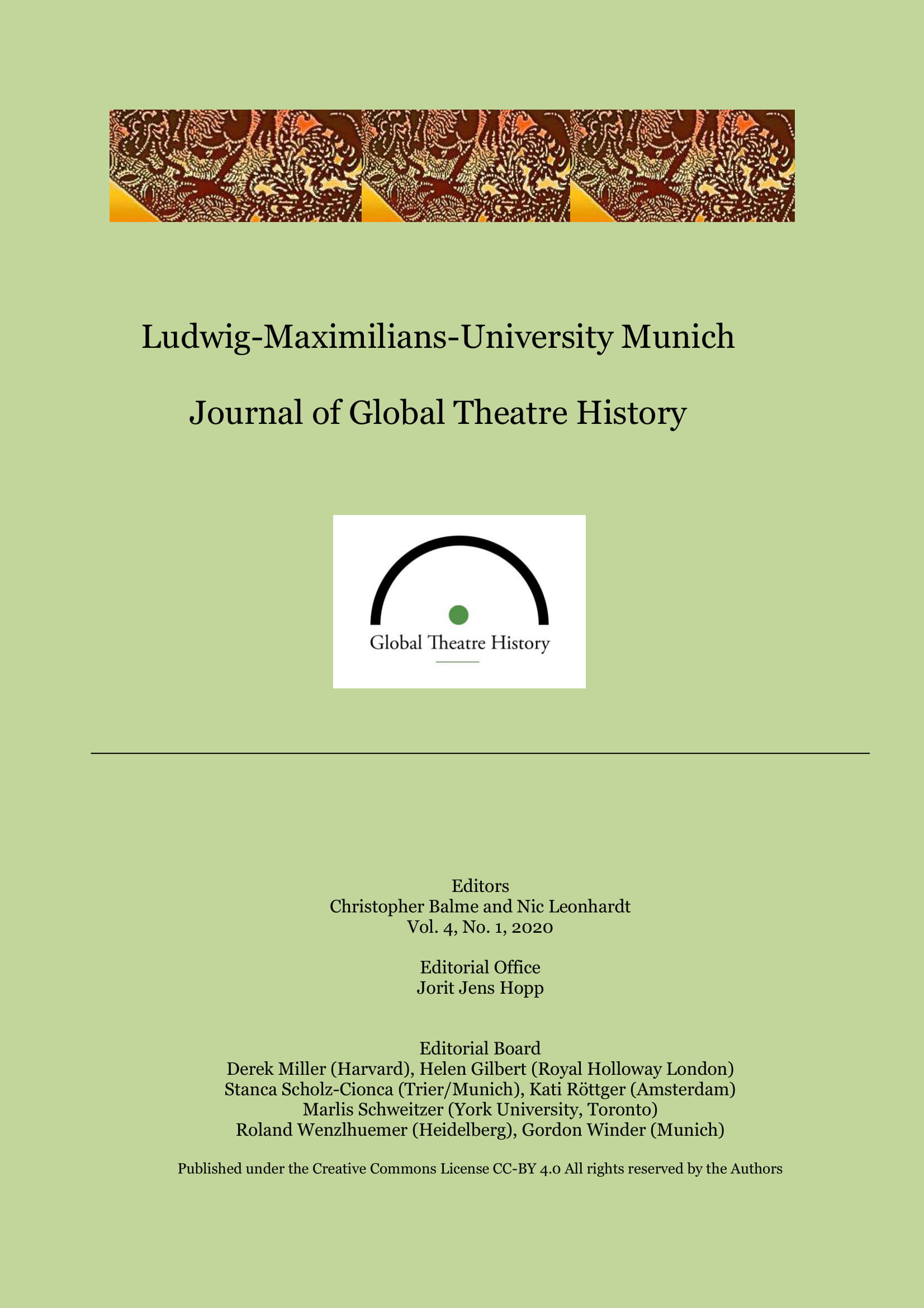 					View Vol. 4 No. 1 (2020): Journal of Global Theatre History
				